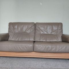 Leather sofa and 1 armchair for sale