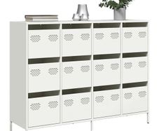Sideboard White 135x39x103.5 cm Cold-rolled Steel