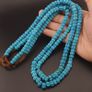 Antique African Style Turqouise Blue Melon Shape Glass Beads Necklace Strand 26 in long Image 9