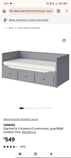Ikea hemnes day bed 3 drawers