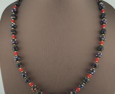 Antique Venetian Style Trade & Venetian WhiteHeart Glass Beads Necklace