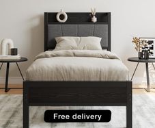 3ft Single Bed Frame with Storage Headboard