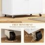 Rolling Kitchen Island with Drop Leaf, Kitchen Storage Cart with Drawer, Spice Rack and Towel Rack, White Image 6