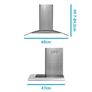 Cooker Hood 60cm Curved Glass and Stainless Steel Image 4