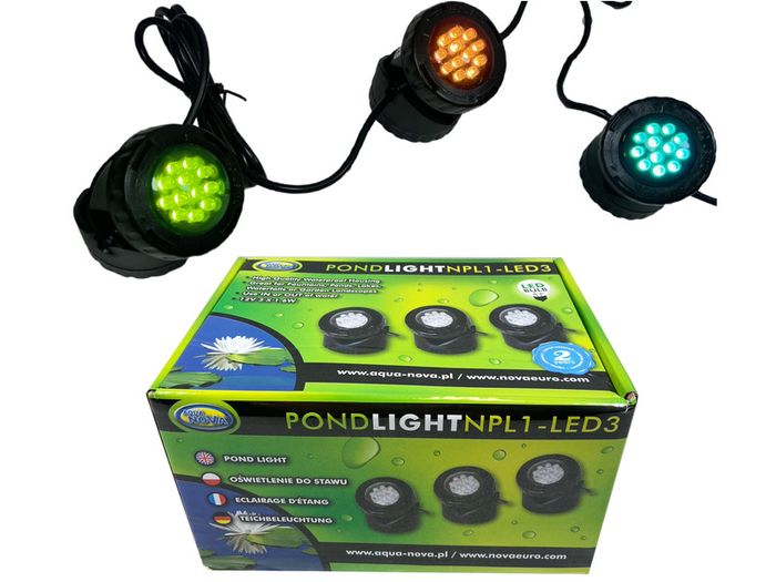 Aqua Nova NPL1-LED3 3x1.6W LED Pond Light with Twilight Sensor