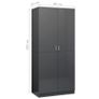 Wardrobe High Gloss Grey 80x52x180 cm Chipboard Image 2