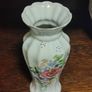Vintage Style Floral Vase with Gold Trim Cottage Garden Decor Image 4