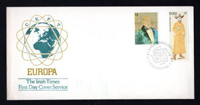 1980 Ireland Europa (Personalities) (George Bernard Shaw & Oscar Wilde) Commemorative Stamp Illustrated The Irish Times First Day Cover (FDC)