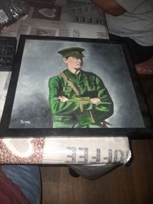Painting of A young Michael Collins Signed Aine