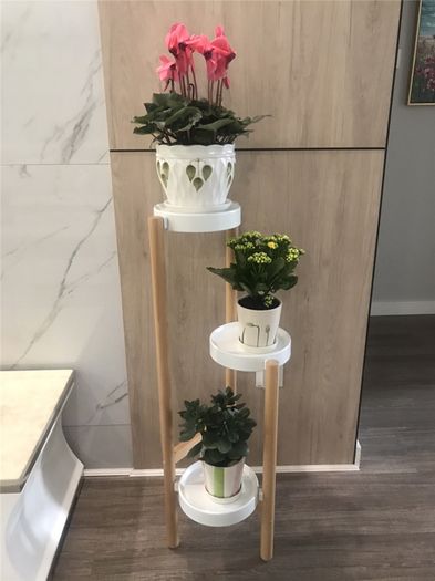 BRAND NEW Solid Wood Bedroom Garden Flower Pot Rack Indoor Balcony Living Room Floor Type Plant Shelf Hotel Lobby Cafe Plant Stands