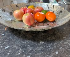 Engraved Glass Fruit Bowl