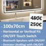 LED Bathroom Mirror 100x70cm Bluetooth Antifog Image 2