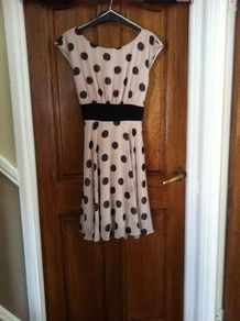 Savida Beige Spot Dress - Size 12