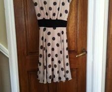 Savida Beige Spot Dress - Size 12