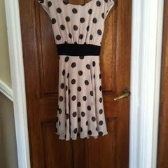 Savida Beige Spot Dress - Size 12