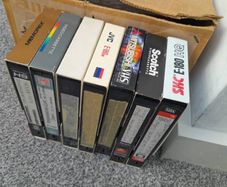 7 Re-recordable VHS Cassettes, Recording Video Tapes. JVC, SCOTCH, PHILIPS, FUJI, MEMOREX.
