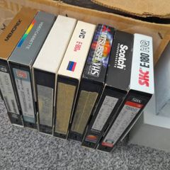 7 Re-recordable VHS Cassettes, Recording Video Tapes. JVC, SCOTCH, PHILIPS, FUJI, MEMOREX.