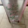 Silk scarf , green & pink hand painted Image 2