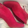 Raspberry red suede shoes Image 3