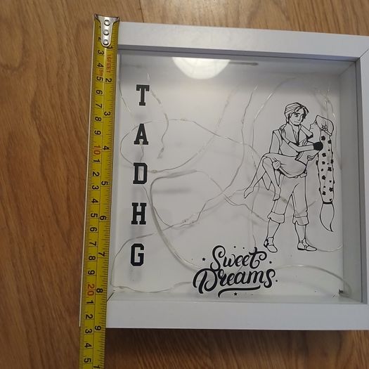 Personalised "Tadhg" Box Frame with Fairy Lights
