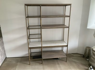 Bronze marble and wood display cabinet