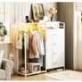 Chest of Drawers Bedroom with Hanging Rail, Built-in LED Lighting and Power Socket Image 2
