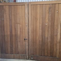 teak garage doors