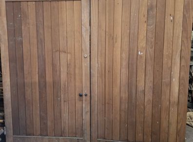 teak garage doors