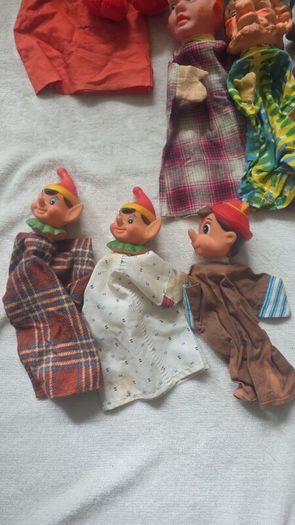 Collection of vintage hand puppets - various characters