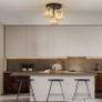 Brand New Modern 3-Light Crystal Ceiling Lamp Vintage Design - Black Gold Image 9