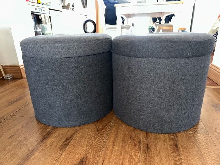 Grey pouffe