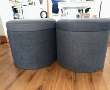 Grey pouffe
