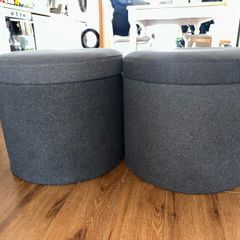 Grey pouffe