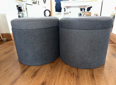 Grey pouffe