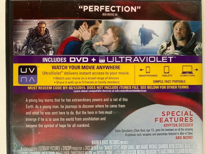 Superman: Man Of Steel (DC) [2013] (Zach Snyder Film) Henry Cavill, Amy Adams, Michael Shannon, Kevin Costner, Diane Lane, Laurence Fishburne & Russell Crowe [Movie DVD]