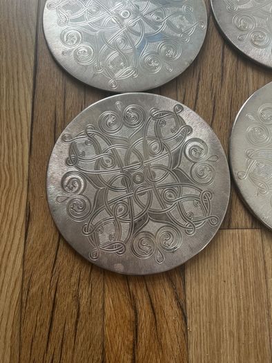 1970's Silver played Celtic design place mats set 6