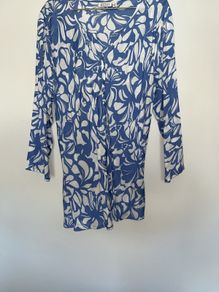 Masai Tunic Top, blue and white, lovely summer top