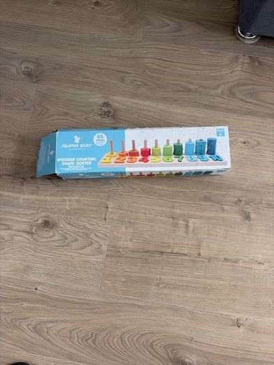 Wooden counting and shape sorter