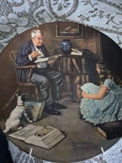 Vintage Norman Rockwell The storyteller ceramic plate 1984