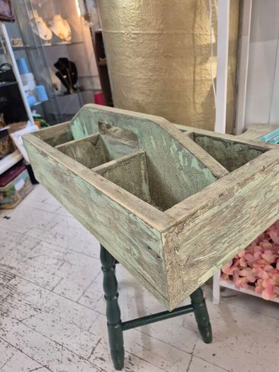 Vintage solid wood Tidy trough caddy