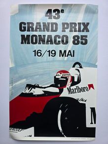 F1 MONACO GRAND PRIX 1985 Original Hors Commerce Poster No. 00211 Jacques Grognet