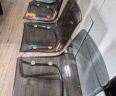 Set of 4 IKEA TOBIAS Chairs - Rare Grey (Discontinued Colour)