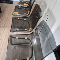 Set of 4 IKEA TOBIAS Chairs - Rare Grey (Discontinued Colour)