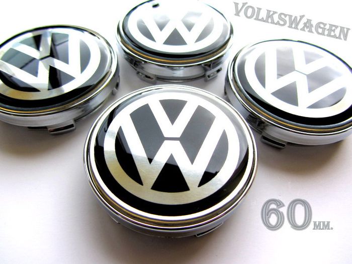 4x VW 60mm Silver Chrome Black Volkswagen alloy wheel centre caps cap Hub Cover