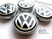 4x VW 60mm Silver Chrome Black Volkswagen alloy wheel centre caps cap Hub Cover