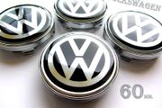 4x VW 60mm Silver Chrome Black Volkswagen alloy wheel centre caps cap Hub Cover