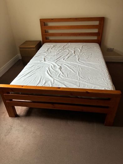 4'6"  solid wood bed frame  for sale