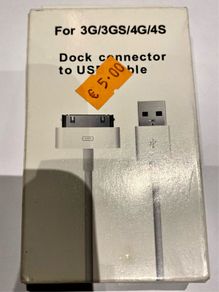 Apple iPhone / iPod dock connector lead to USB for 3G/3GS/4G/4S