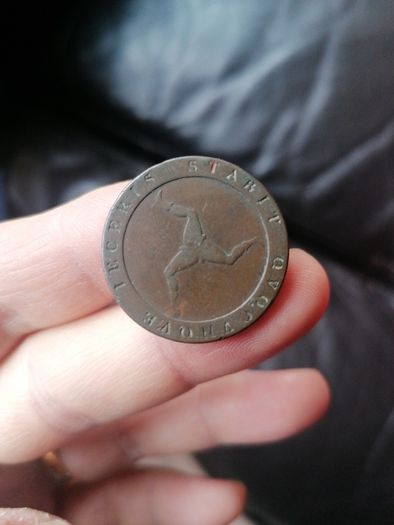 1813 Isle Of Man Half Penny Coin