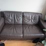 Brown Leather couches 162cm (2 available) Image 2